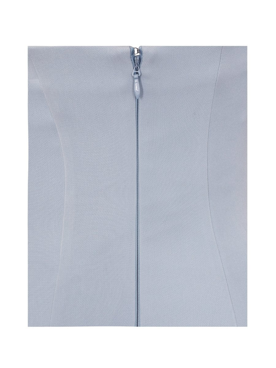 Gillian Mist Blue Halter Midi Dress - HOUSE OF SHE