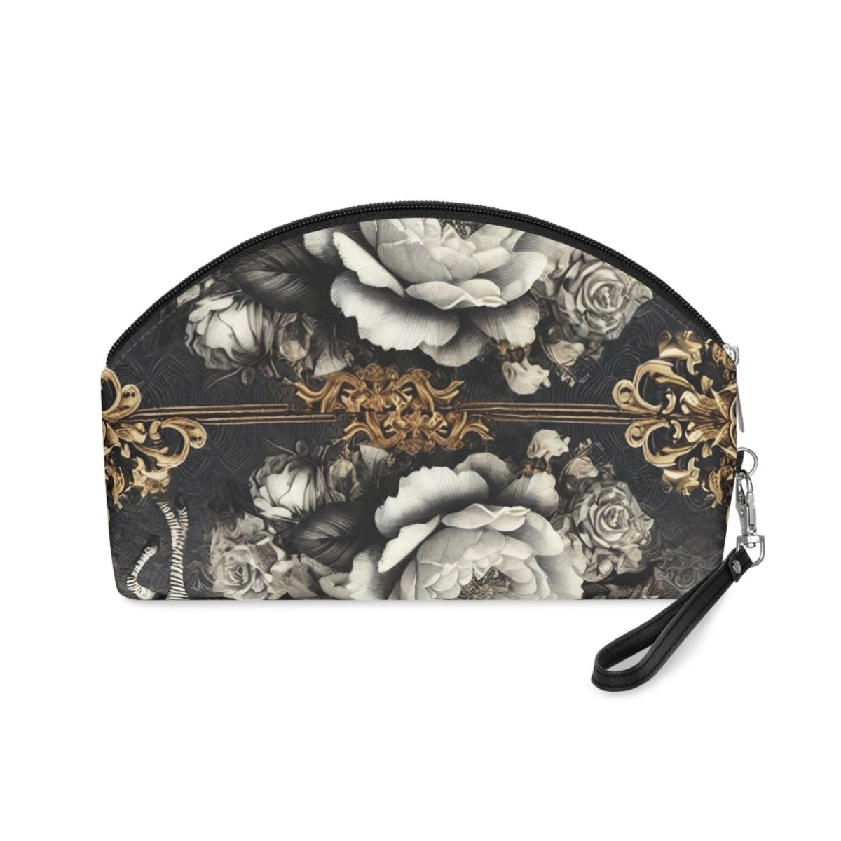 Giraffe & Baroque Makeup Bag — Vintage Floral Cosmetic Pouch - HOUSE OF SHE