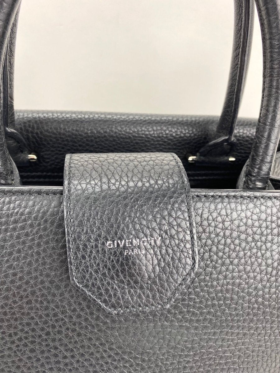 Givenchy Obsedia Medium Flap Black Pebbled Calfskin Satchel Hand Bag - HOUSE OF SHE