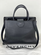 Givenchy Obsedia Medium Flap Black Pebbled Calfskin Satchel Hand Bag - HOUSE OF SHE