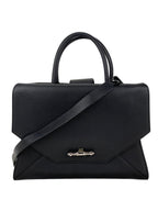 Givenchy Obsedia Medium Flap Black Pebbled Calfskin Satchel Hand Bag - HOUSE OF SHE