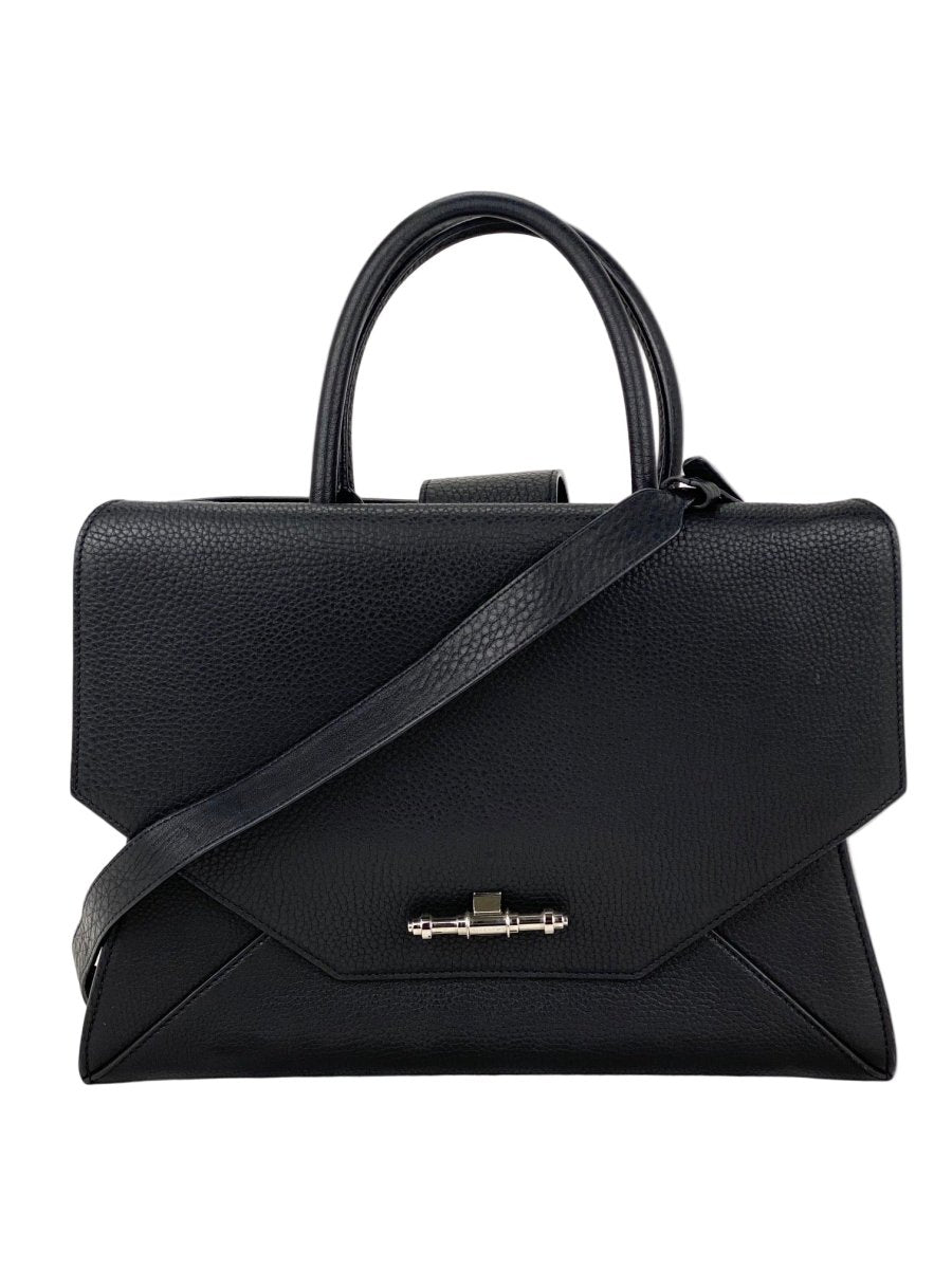 Givenchy Obsedia Medium Flap Black Pebbled Calfskin Satchel Hand Bag - HOUSE OF SHE