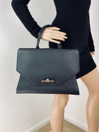 Givenchy Obsedia Medium Flap Black Pebbled Calfskin Satchel Hand Bag - HOUSE OF SHE