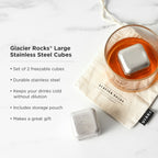 Glacier Rocks Large Stainless Steel Cube Set of 2 - HOUSE OF SHE