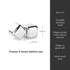 Glacier Rocks Large Stainless Steel Cube Set of 2 - HOUSE OF SHE