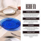 Glass Hobnail Dinner or Charger Plates | Set of 4 | Dark Blue - HOUSE OF SHE