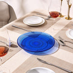Glass Hobnail Dinner or Charger Plates | Set of 4 | Dark Blue - HOUSE OF SHE