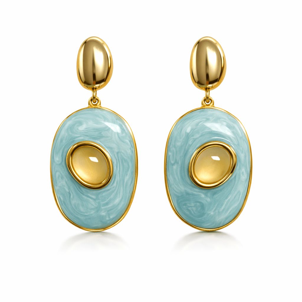 Glenda Light Blue Drop Earring - HOUSE OF SHE