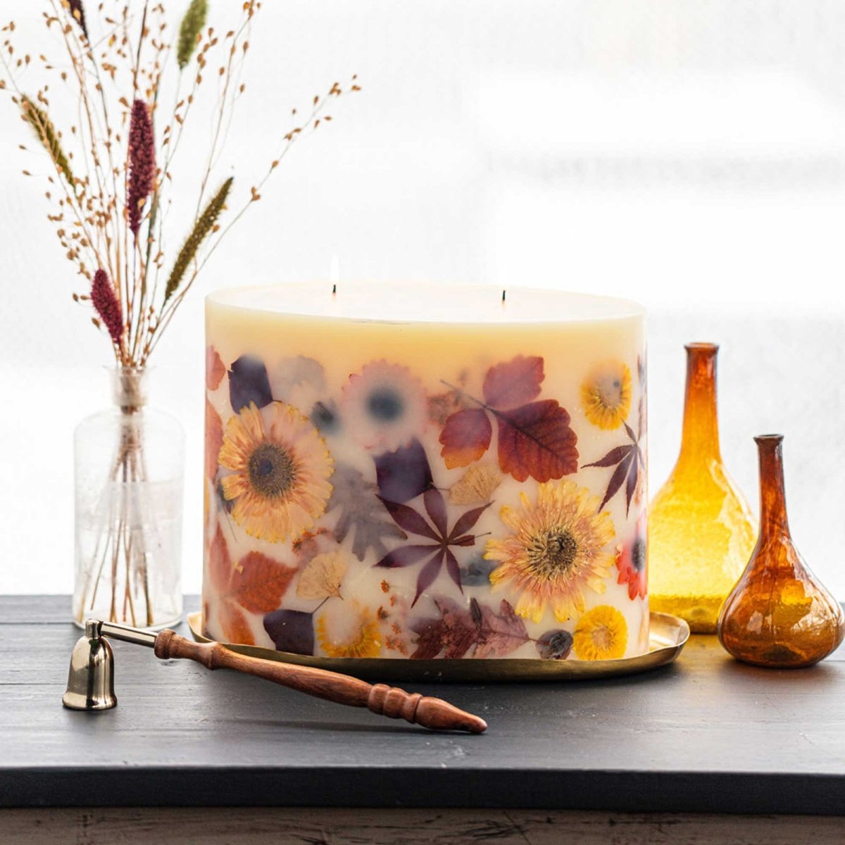 Gold Centerpiece Botanical Candle Plate - HOUSE OF SHE