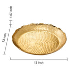 Gold Hammered Decorative Bowl Elegant Aluminum Centerpiece - HOUSE OF SHE