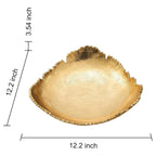 Gold Platter Bowl – Modern Aluminum Decorative Centerpiece with Textured Metallic Finish - HOUSE OF SHE