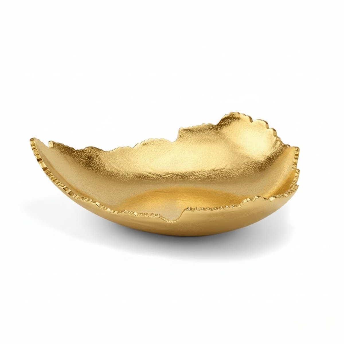 Gold Platter Bowl – Modern Aluminum Decorative Centerpiece with Textured Metallic Finish - HOUSE OF SHE