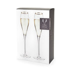 Gold-Rimmed Crystal Champagne Flutes Set of 2 - HOUSE OF SHE
