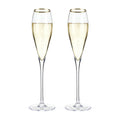 Gold-Rimmed Crystal Champagne Flutes Set of 2 - HOUSE OF SHE