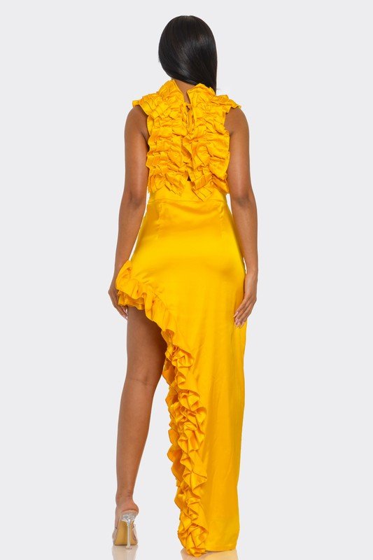 Golden Hour Ruffle Gown - HOUSE OF SHE