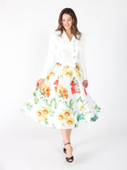 Gracia Fashion Women's Applique Bow Front Button Open Crop Jacket - HOUSE OF SHE