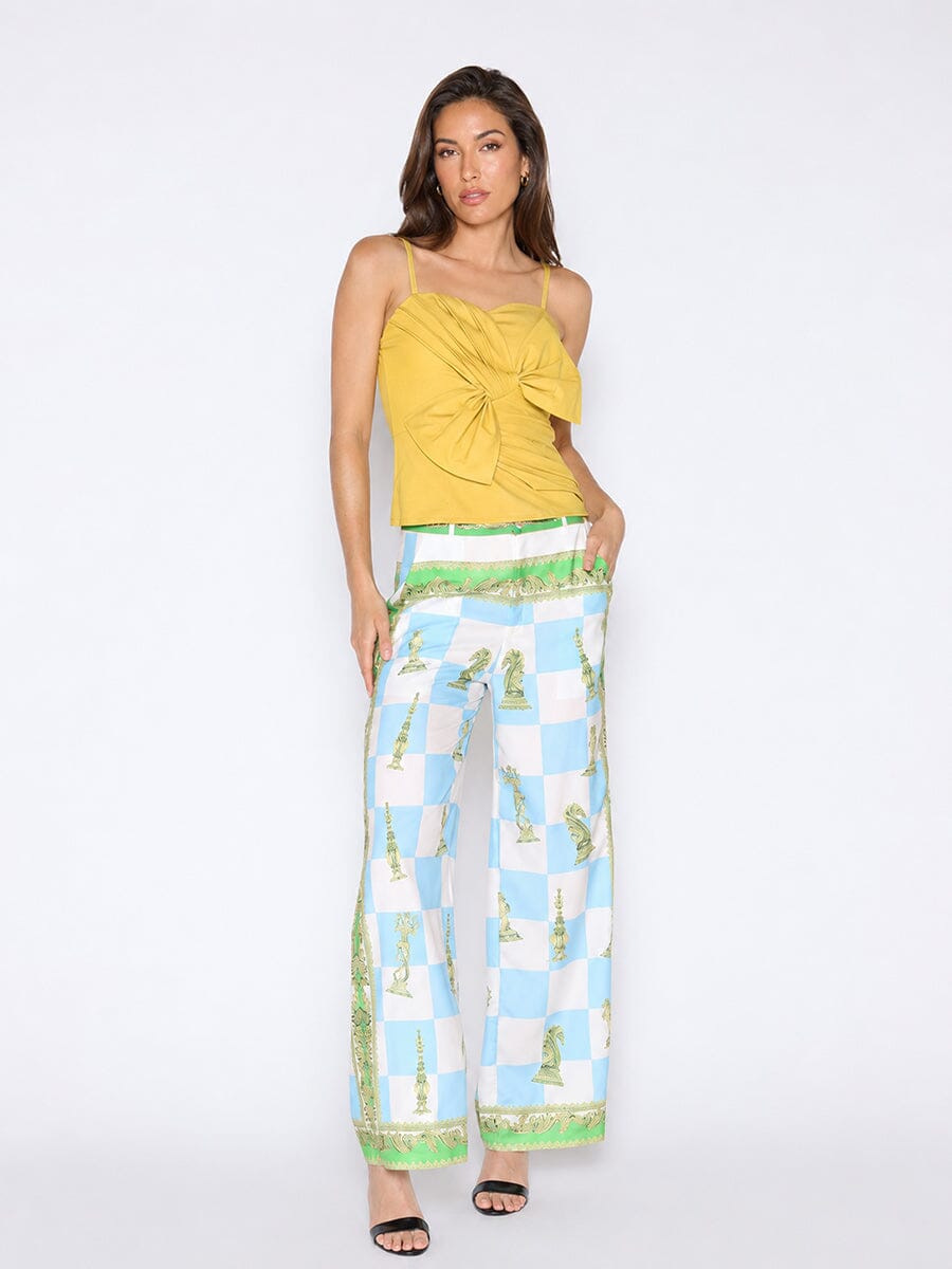 Gracia Fashion Women's Checkmate Print Satin Pajama Pants - HOUSE OF SHE