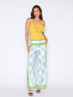 Gracia Fashion Women's Checkmate Print Satin Pajama Pants - HOUSE OF SHE