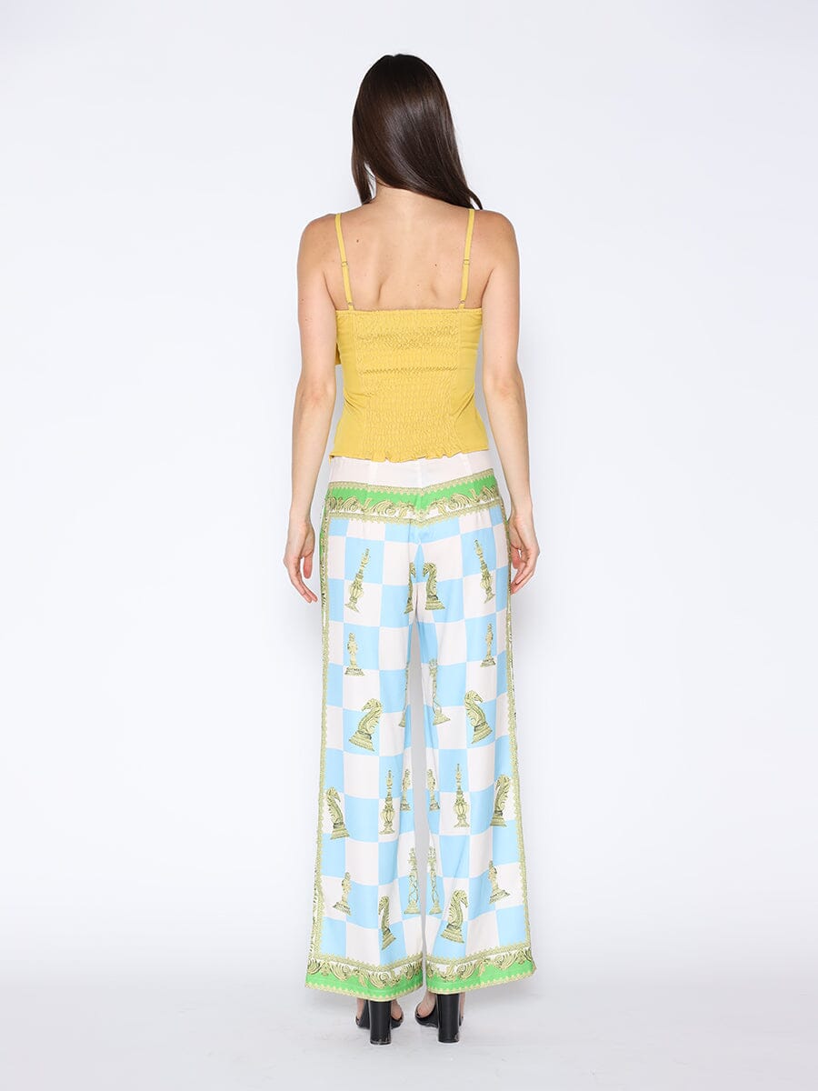 Gracia Fashion Women's Checkmate Print Satin Pajama Pants - HOUSE OF SHE