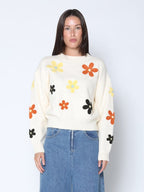Gracia Fashion Women's Flower Embroidered Cardigan Sweater - HOUSE OF SHE