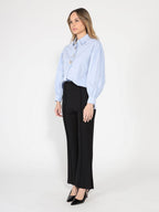 Gracia Fashion Women's Long Puff Sleeve Button Detail Cotton Shirt - HOUSE OF SHE
