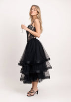 Gracia Fashion Women's Mesh Skirt With Tiered Ruffle - HOUSE OF SHE