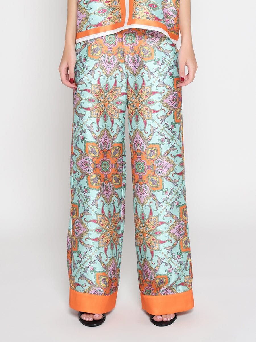 Gracia Fashion Women's Paisley Print Wide Leg Pants - HOUSE OF SHE