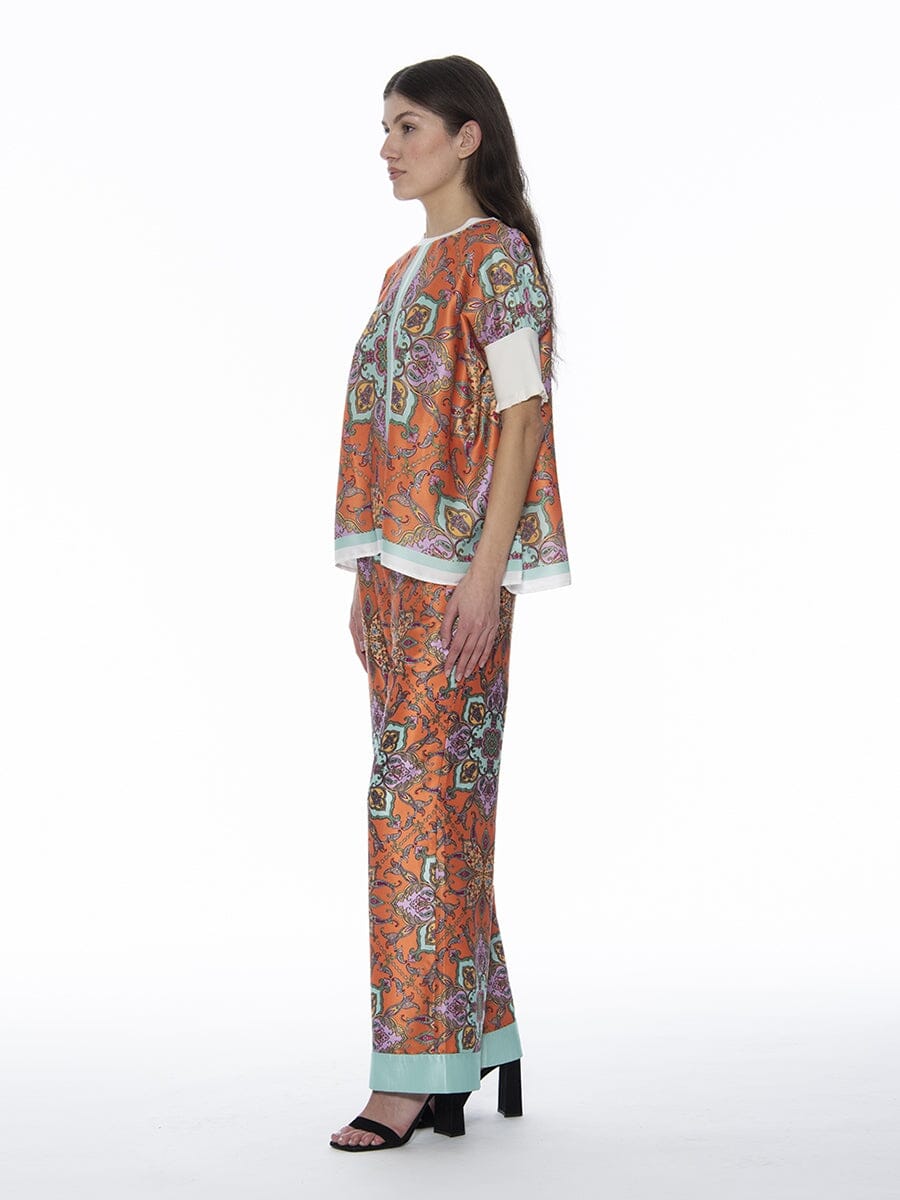 Gracia Fashion Women's Paisley Print Wide Leg Pants - HOUSE OF SHE