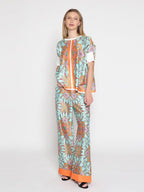 Gracia Fashion Women's Paisley Print Wide Leg Pants - HOUSE OF SHE