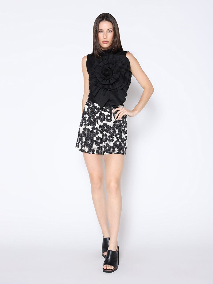 Gracia Fashion Women's Ruffle Flower Detail Tank Top - HOUSE OF SHE