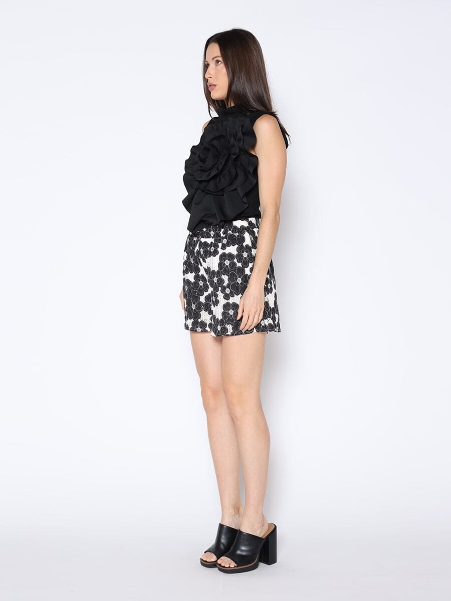 Gracia Fashion Women's Ruffle Flower Detail Tank Top - HOUSE OF SHE