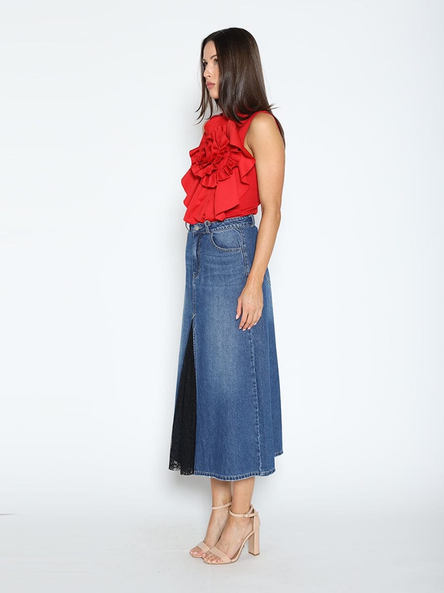 Gracia Fashion Women's Ruffle Flower Detail Tank Top - HOUSE OF SHE
