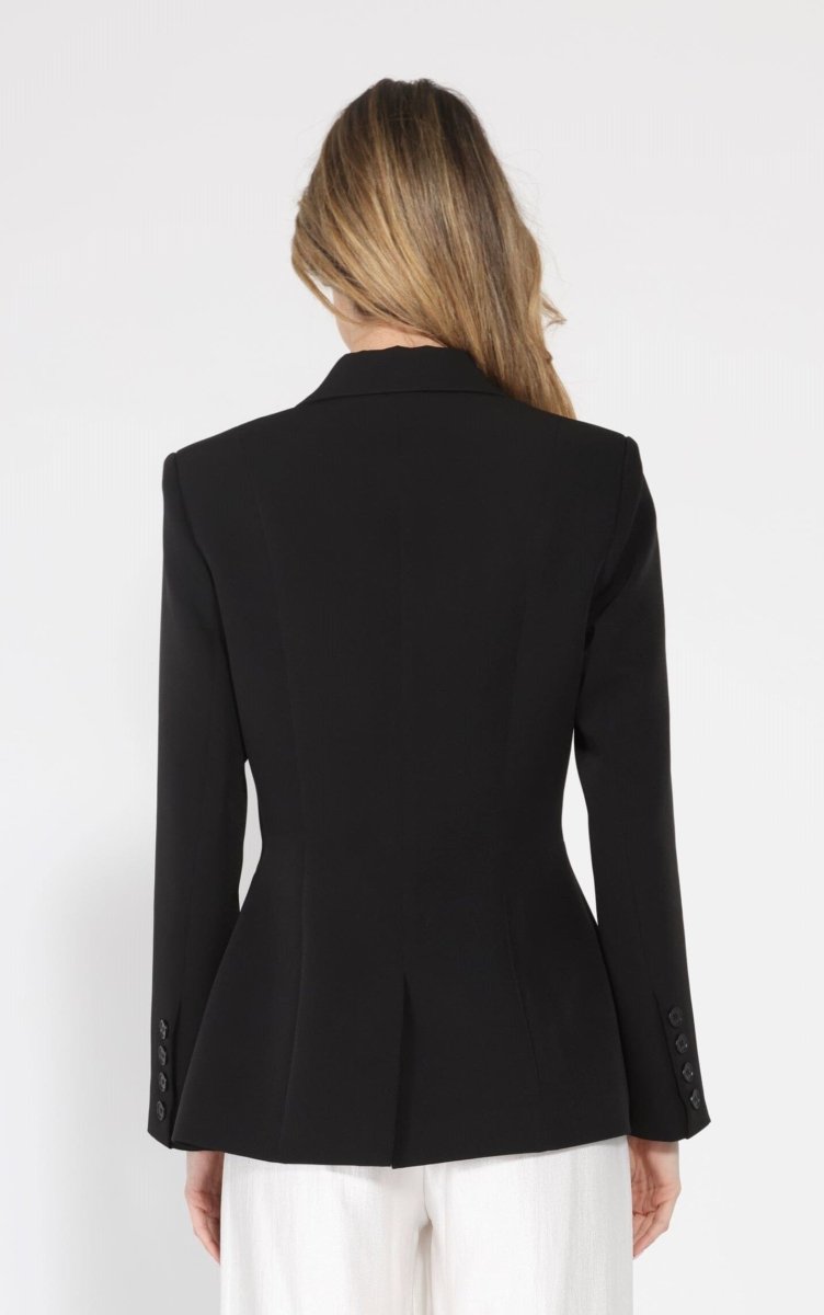 Gracia Fashion Women's Side ruffle bow front open coat - HOUSE OF SHE