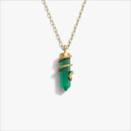 Green Onyx Crystal Snake Necklace - HOUSE OF SHE