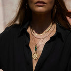Green Onyx Crystal Snake Necklace - HOUSE OF SHE