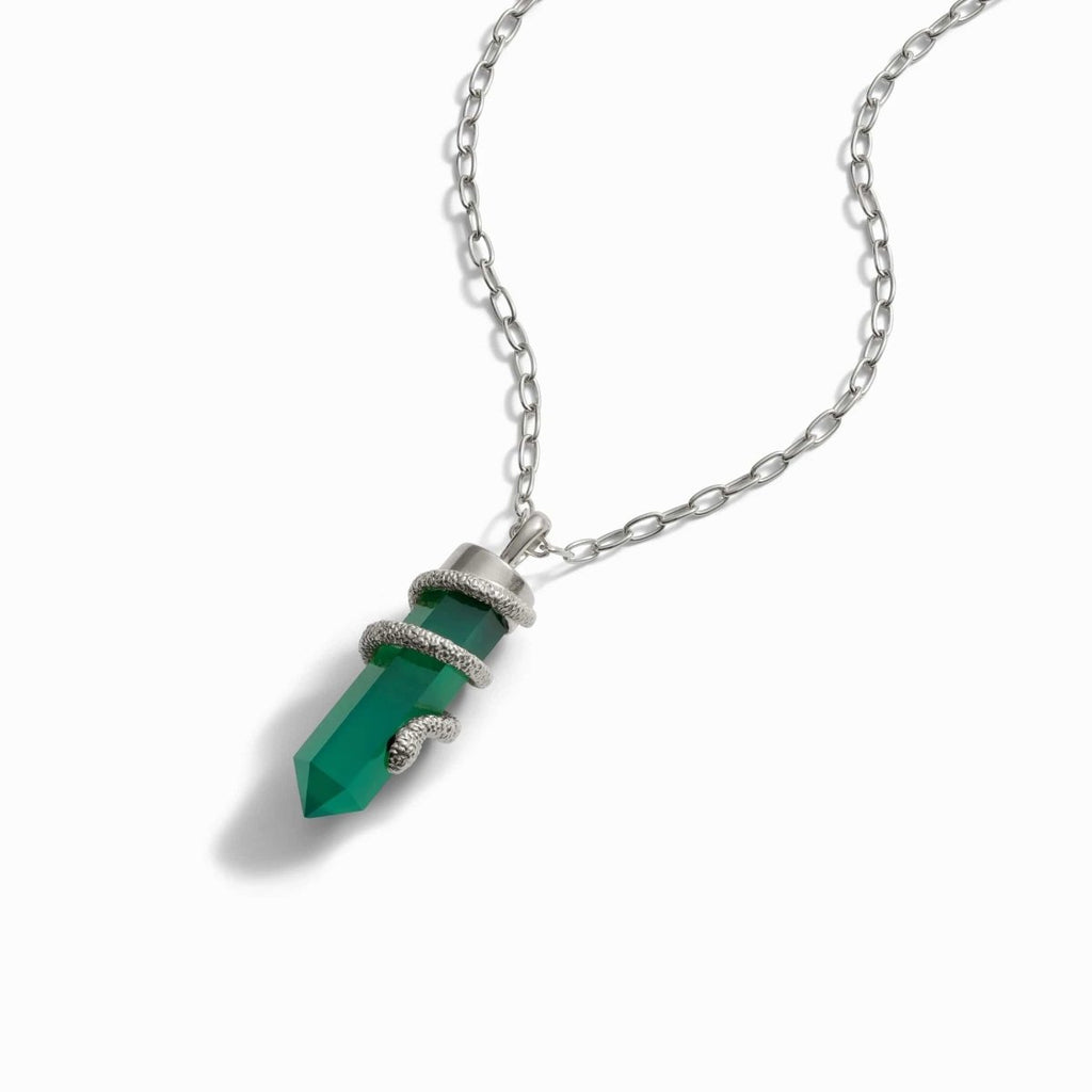 Green Onyx Crystal Snake Necklace - HOUSE OF SHE
