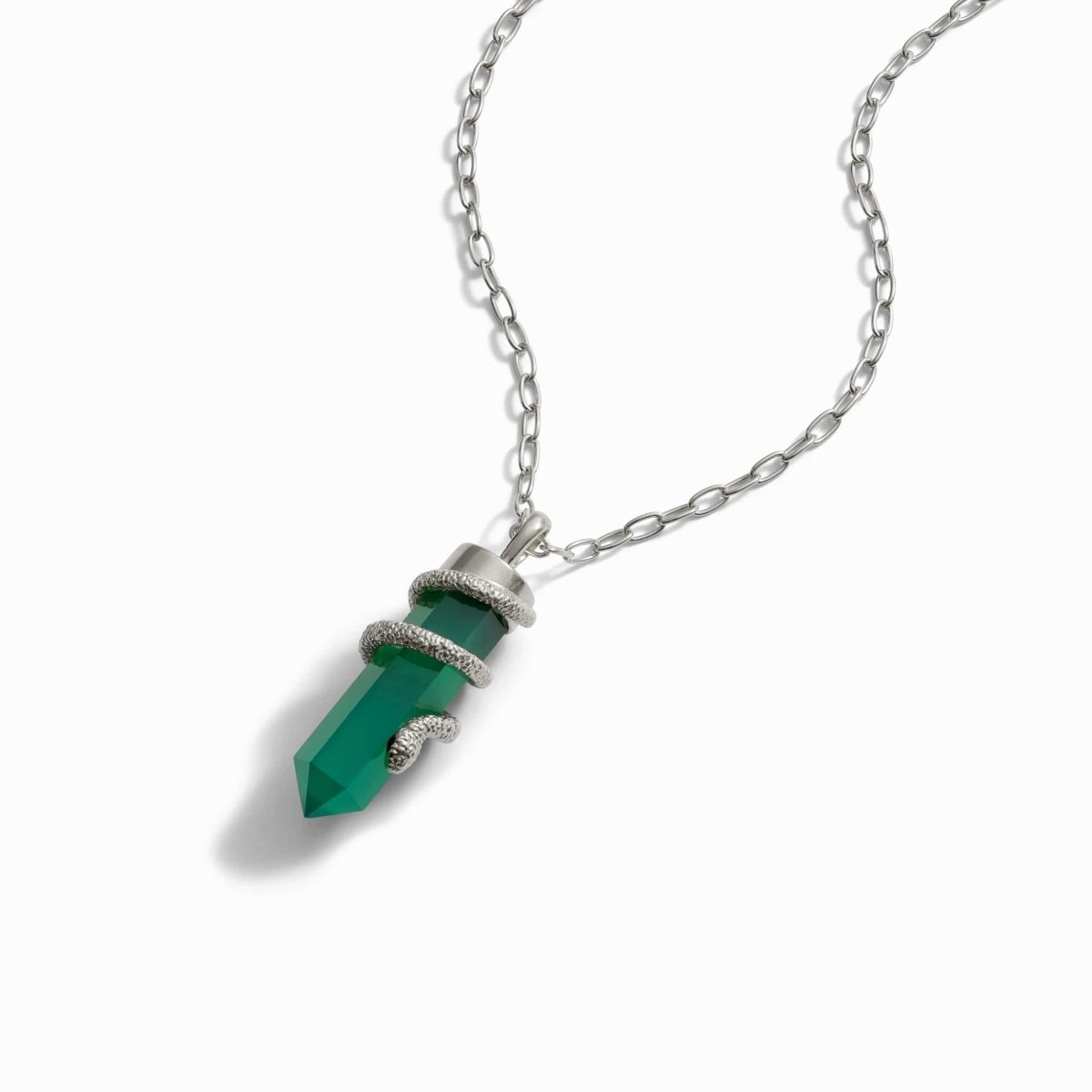 Green Onyx Crystal Snake Necklace - HOUSE OF SHE