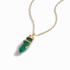 Green Onyx Crystal Snake Necklace - HOUSE OF SHE