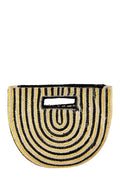 Half Circle Straw Stripe Handbag - HOUSE OF SHE