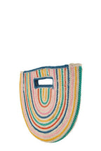 Half Circle Straw Stripe Handbag - HOUSE OF SHE
