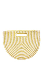 Half Circle Straw Stripe Handbag - HOUSE OF SHE