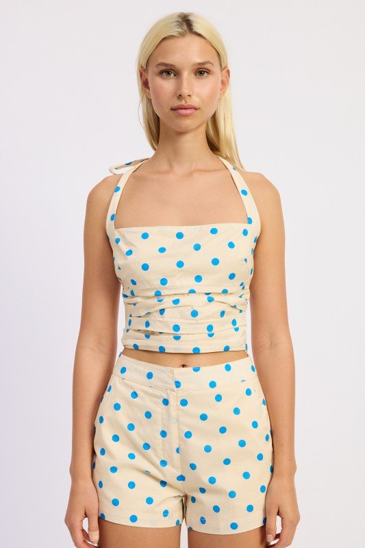 HALTER TOP WITH SQUARED NECK - HOUSE OF SHE