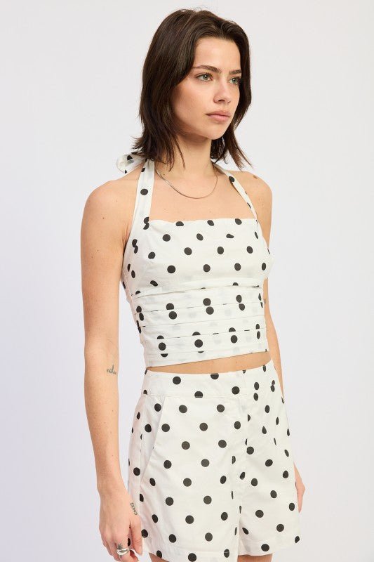 HALTER TOP WITH SQUARED NECK - HOUSE OF SHE