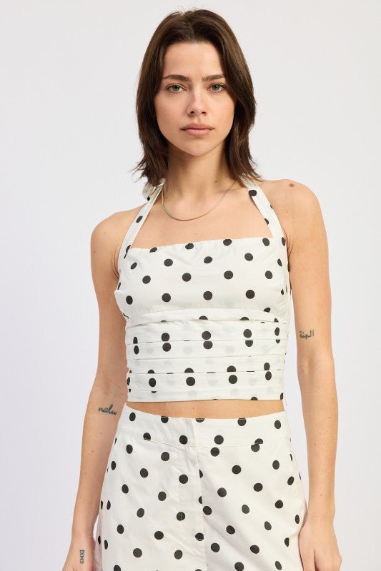 HALTER TOP WITH SQUARED NECK - HOUSE OF SHE