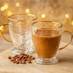 Hammered Double Wall Glass Coffee Cups - HOUSE OF SHE