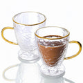 Hammered Double Wall Glass Coffee Cups - HOUSE OF SHE