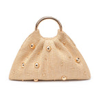 Harper Evening Natural Vegan Studded Bag - HOUSE OF SHE