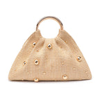Harper Evening Natural Vegan Studded Bag - HOUSE OF SHE
