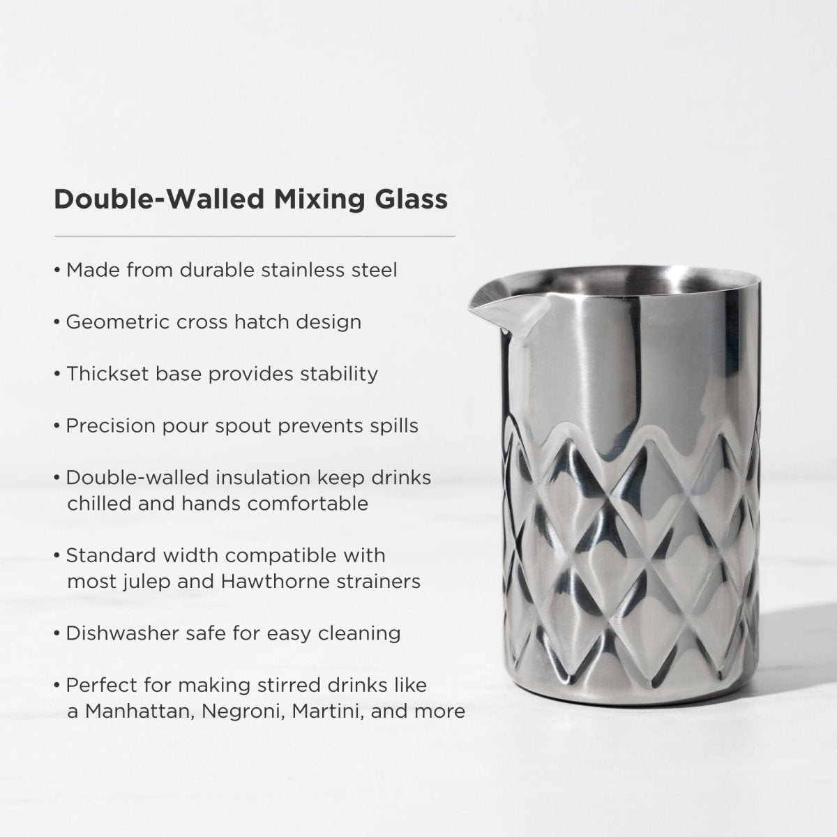 Harrison Stainless Steel Double-Walled Mixing Glass - HOUSE OF SHE