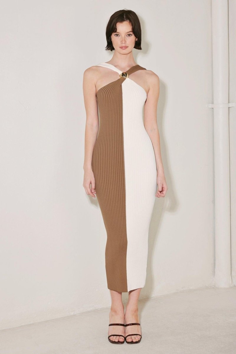 HEADLINER ENERGY SWEATER KNIT MIDI DRESS - HOUSE OF SHE